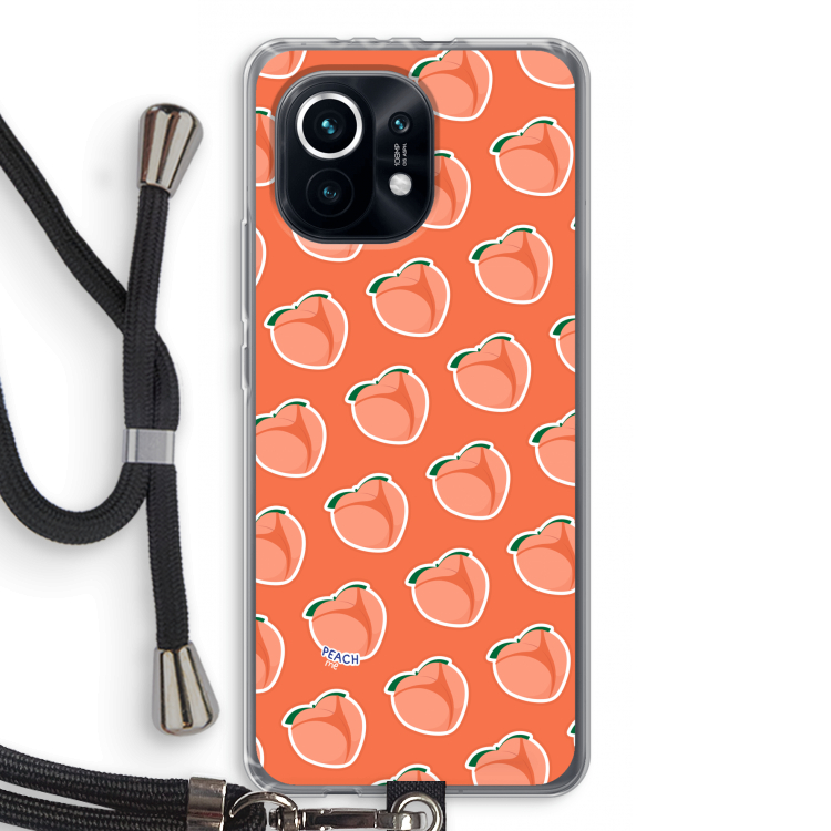Just peachy: Xiaomi Mi 11 Transparant Hoesje met koord