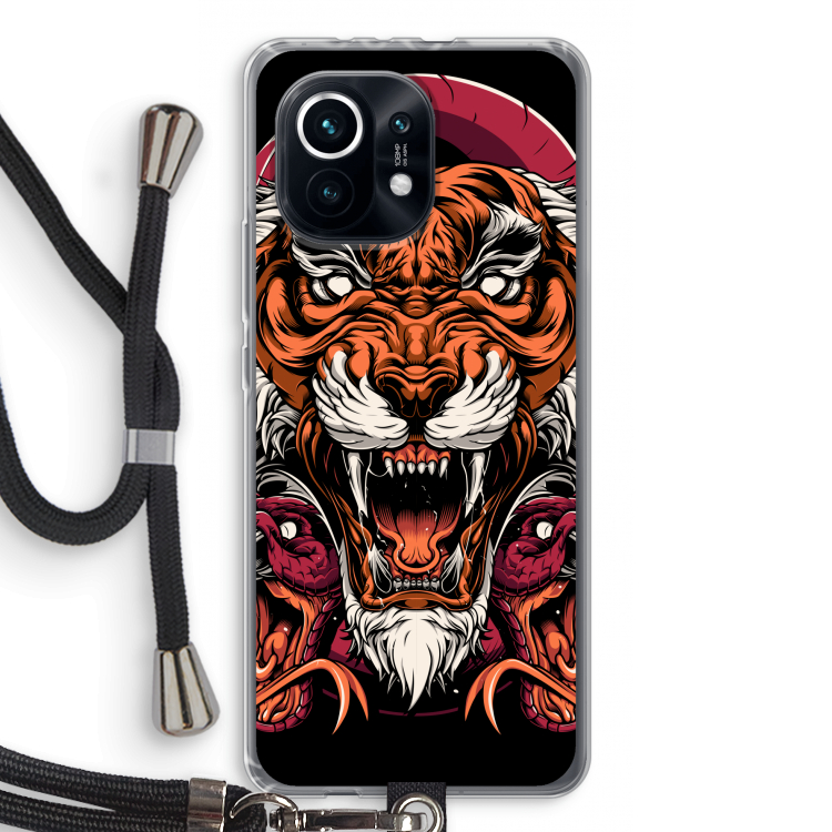 Tiger and Rattlesnakes: Xiaomi Mi 11 Transparant Hoesje met koord