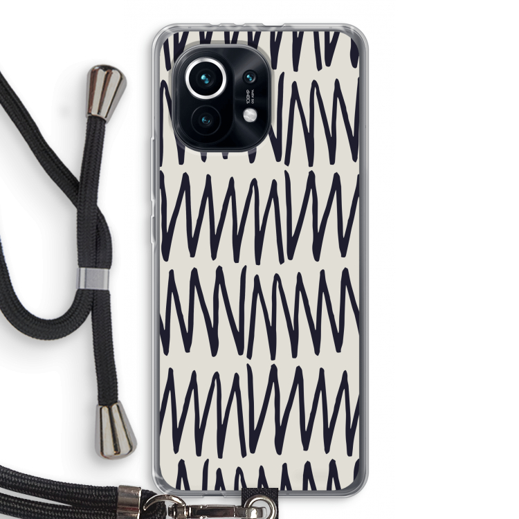 Marrakech Zigzag: Xiaomi Mi 11 Transparant Hoesje met koord