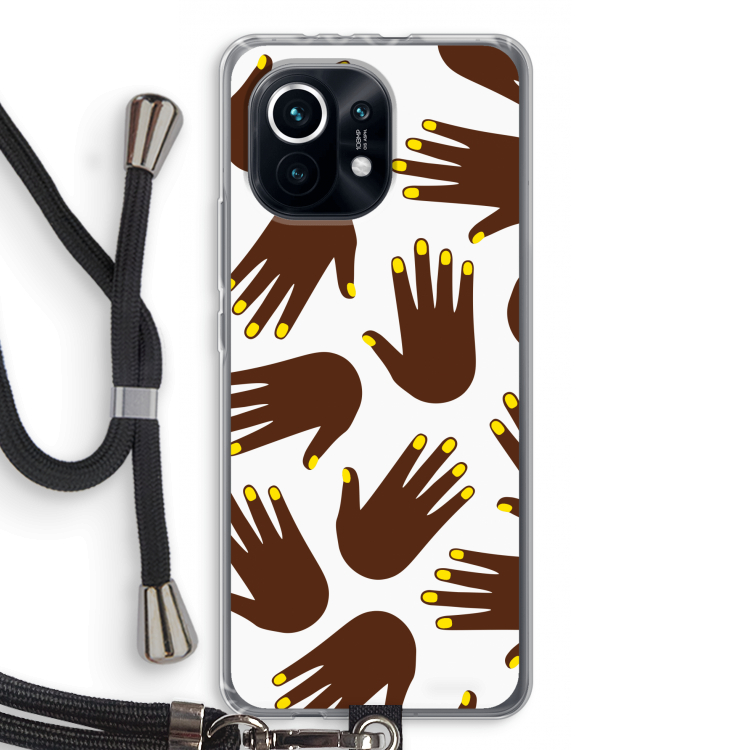 Hands dark: Xiaomi Mi 11 Transparant Hoesje met koord