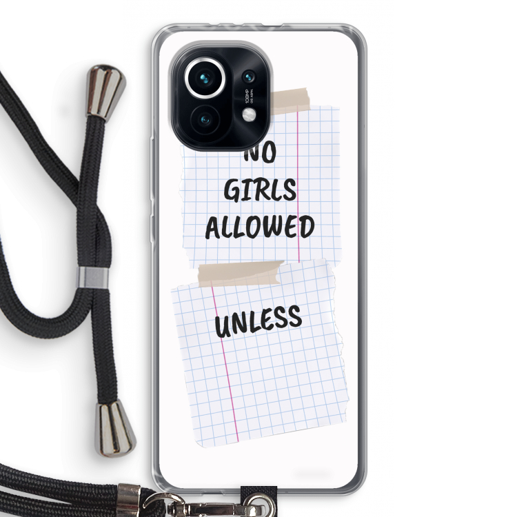No Girls Allowed Unless: Xiaomi Mi 11 Transparant Hoesje met koord