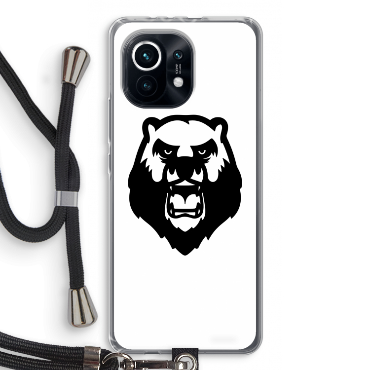 Angry Bear (white): Xiaomi Mi 11 Transparant Hoesje met koord