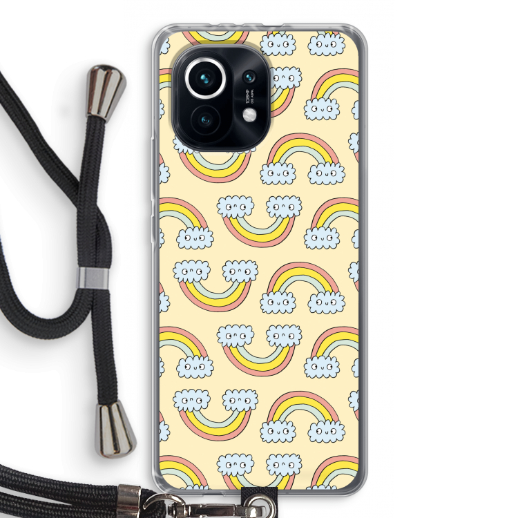 Regenboog: Xiaomi Mi 11 Transparant Hoesje met koord