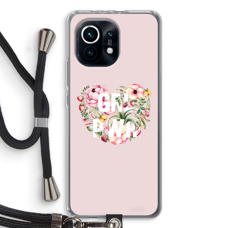 GRL PWR Flower: Xiaomi Mi 11 Transparant Hoesje met koord
