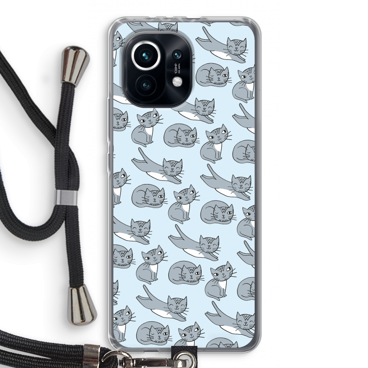 Poezen: Xiaomi Mi 11 Transparant Hoesje met koord