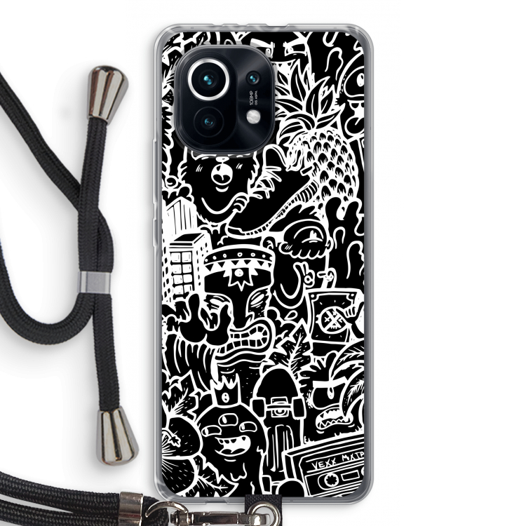 Vexx Black Mixtape: Xiaomi Mi 11 Transparant Hoesje met koord