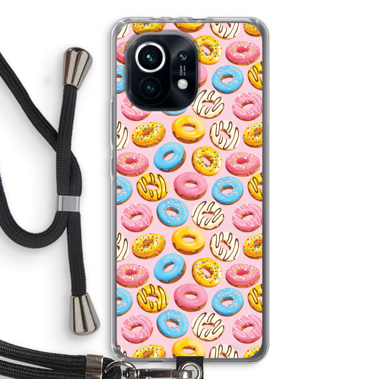 Pink donuts: Xiaomi Mi 11 Transparant Hoesje met koord