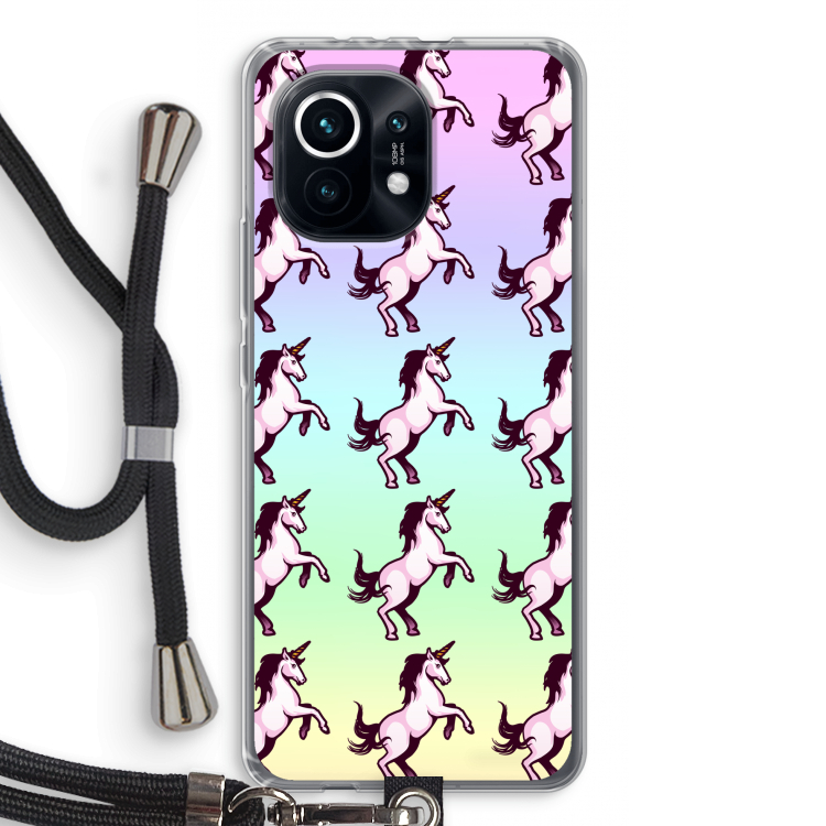 Musketon Unicorn: Xiaomi Mi 11 Transparant Hoesje met koord