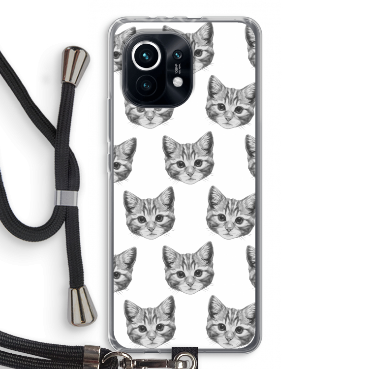 Kitten: Xiaomi Mi 11 Transparant Hoesje met koord