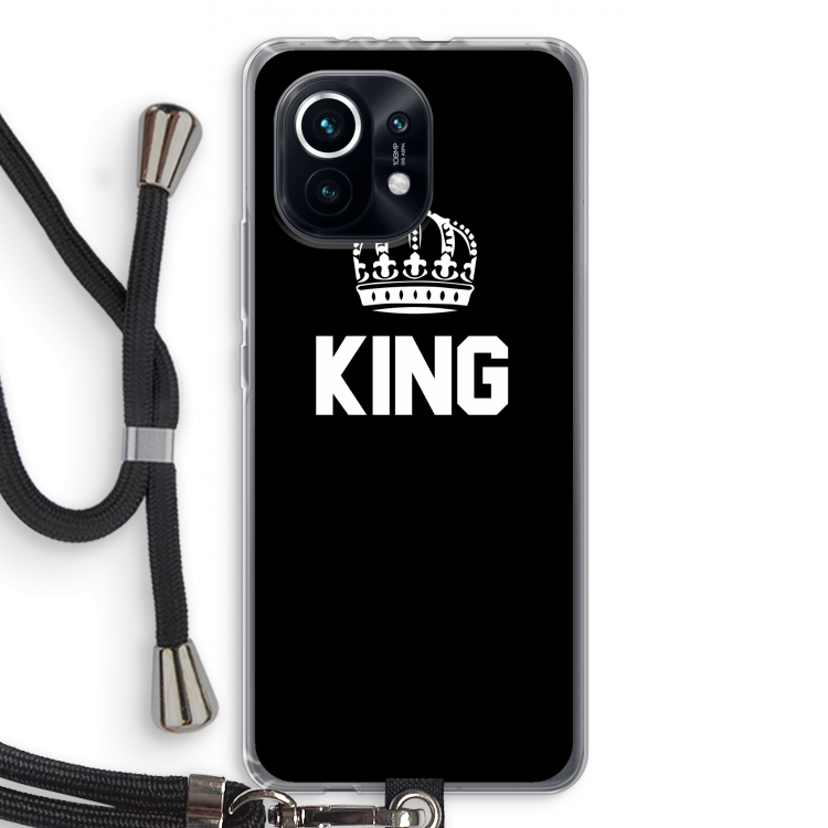 King zwart: Xiaomi Mi 11 Transparant Hoesje met koord