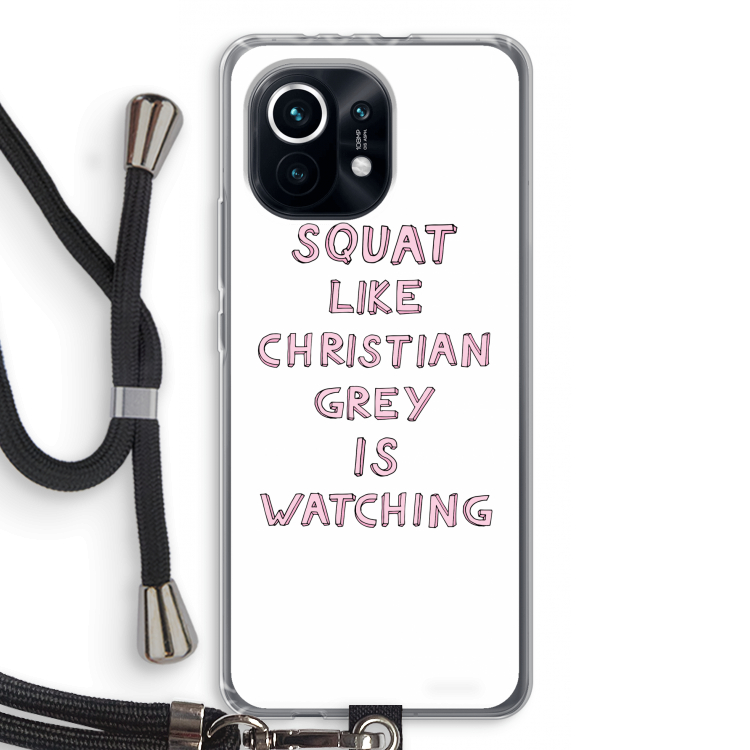 Christian Grey: Xiaomi Mi 11 Transparant Hoesje met koord