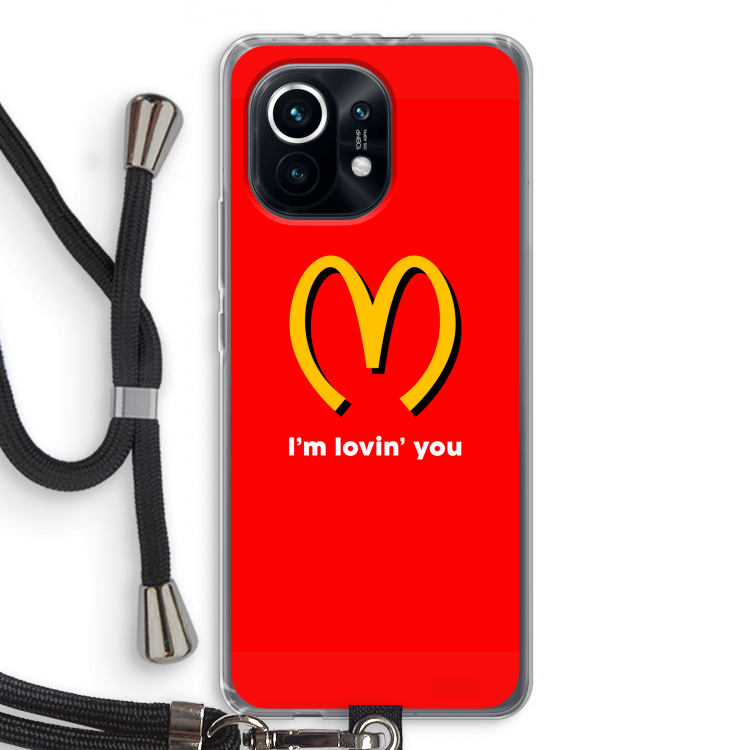I'm lovin' you: Xiaomi Mi 11 Transparant Hoesje met koord