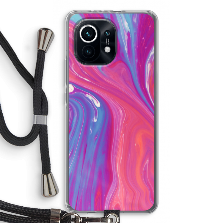 Paarse stroom: Xiaomi Mi 11 Transparant Hoesje met koord