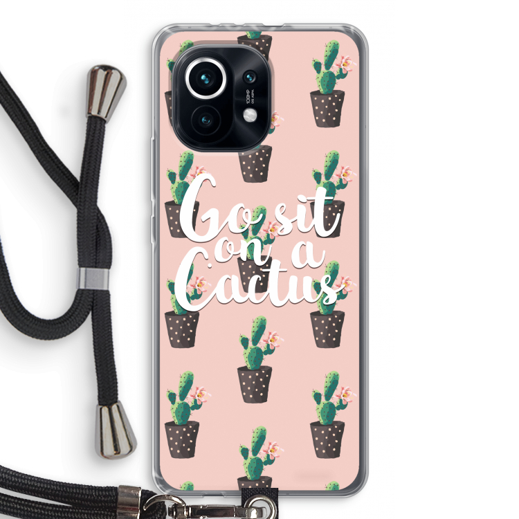 Cactus quote: Xiaomi Mi 11 Transparant Hoesje met koord