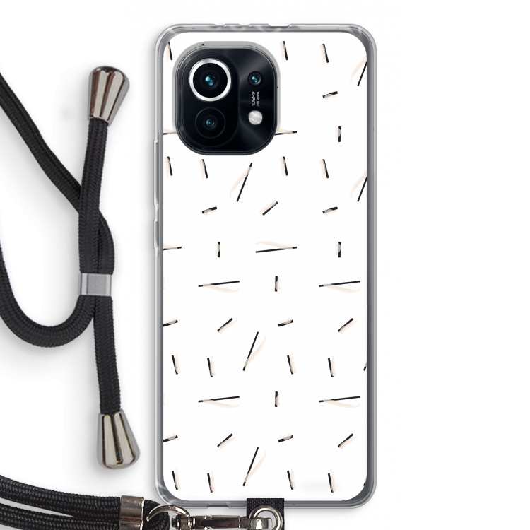 Hipster stripes: Xiaomi Mi 11 Transparant Hoesje met koord
