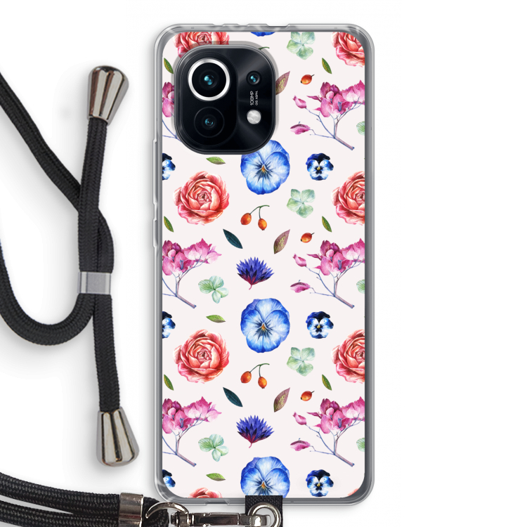 Bloemetjes: Xiaomi Mi 11 Transparant Hoesje met koord