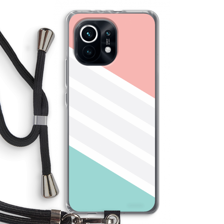Strepen pastel: Xiaomi Mi 11 Transparant Hoesje met koord