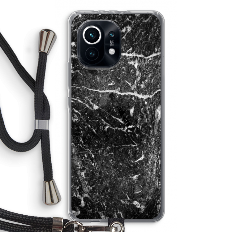 Zwart marmer: Xiaomi Mi 11 Transparant Hoesje met koord