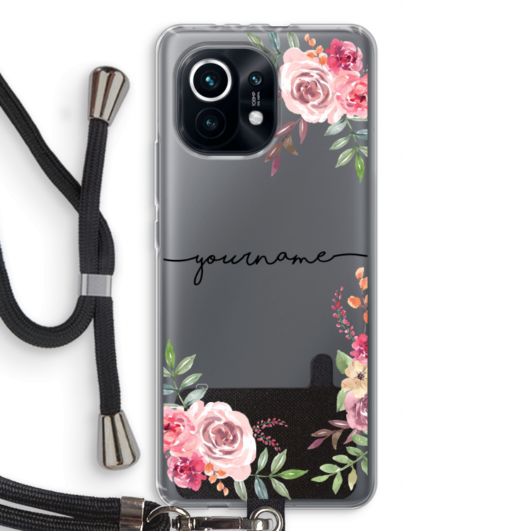Rozen: Xiaomi Mi 11 Transparant Hoesje met koord