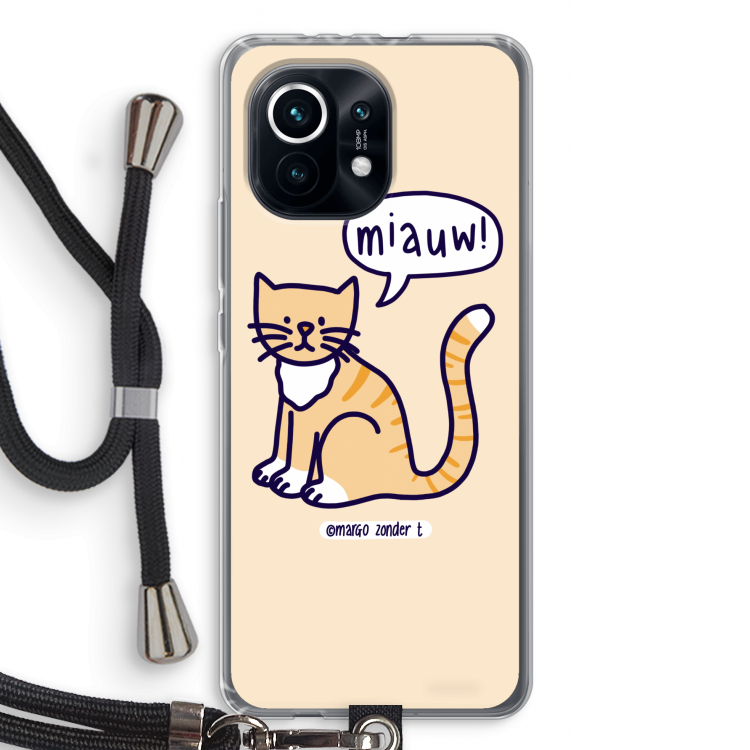 Miauw: Xiaomi Mi 11 Transparant Hoesje met koord