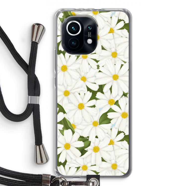 Summer Daisies: Xiaomi Mi 11 Transparant Hoesje met koord