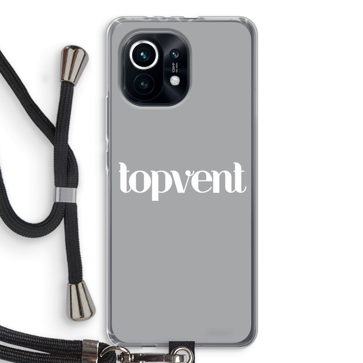 Topvent Grijs Wit: Xiaomi Mi 11 Transparant Hoesje met koord