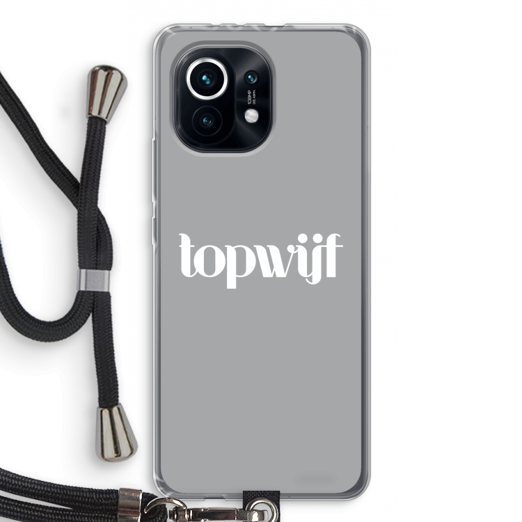 Topwijf Grijs Wit: Xiaomi Mi 11 Transparant Hoesje met koord