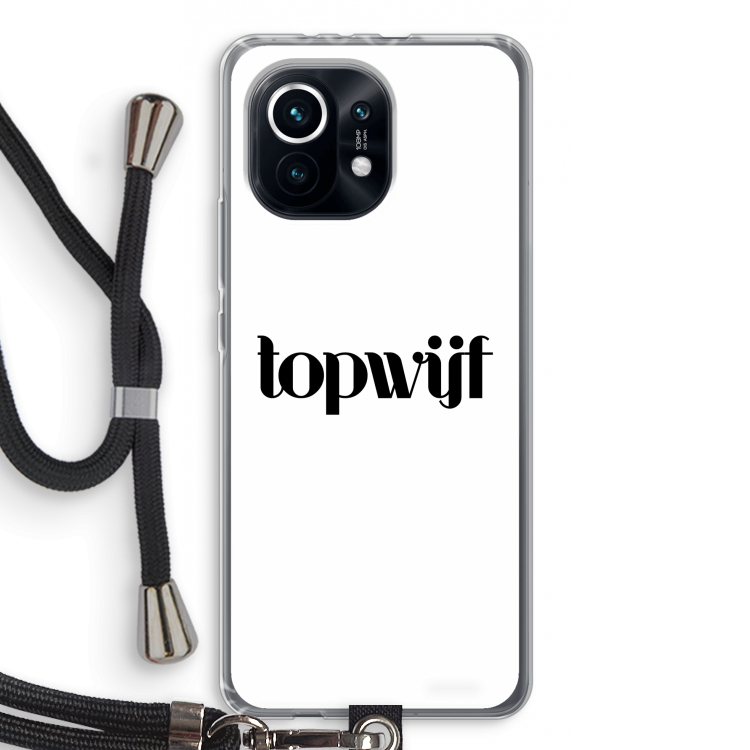 Topwijf Wit: Xiaomi Mi 11 Transparant Hoesje met koord