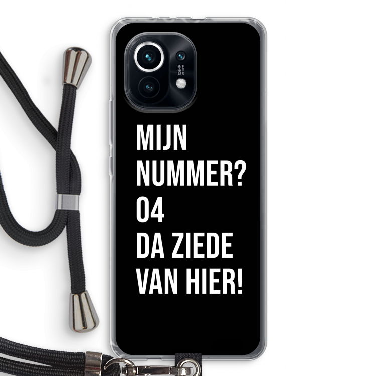 Da ziede van hier - Zwart: Xiaomi Mi 11 Transparant Hoesje met koord