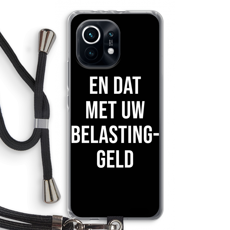 Belastinggeld - Zwart: Xiaomi Mi 11 Transparant Hoesje met koord