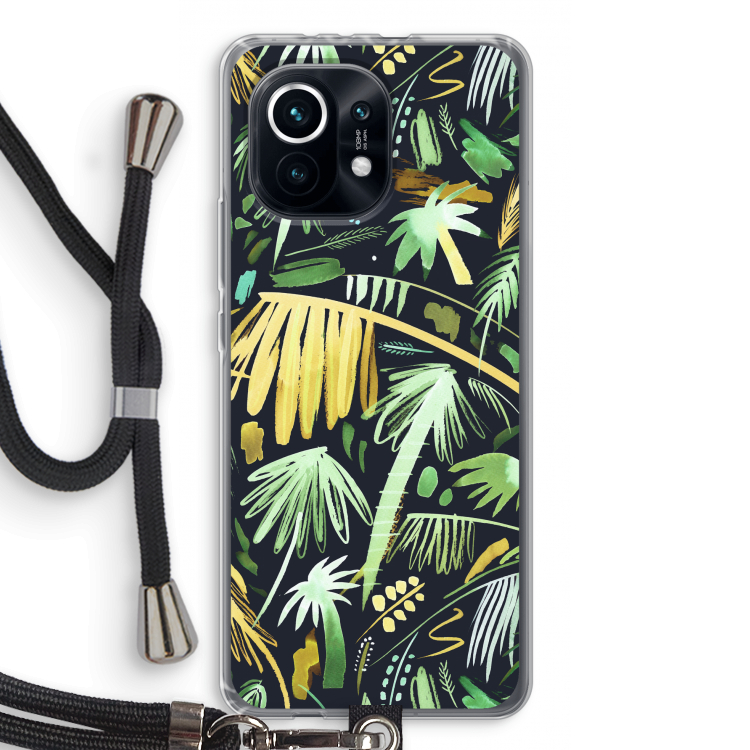 Tropical Palms Dark: Xiaomi Mi 11 Transparant Hoesje met koord