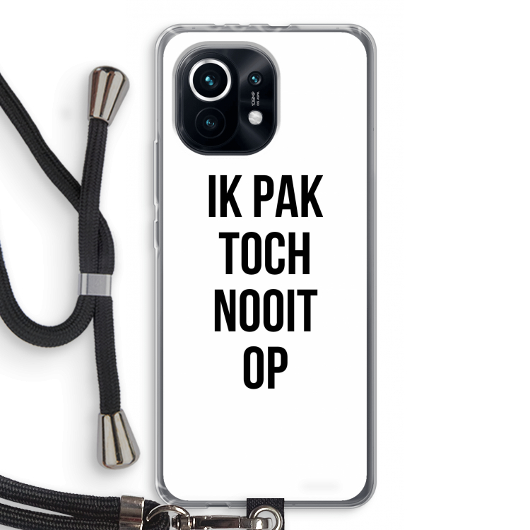 Ik pak nooit op: Xiaomi Mi 11 Transparant Hoesje met koord