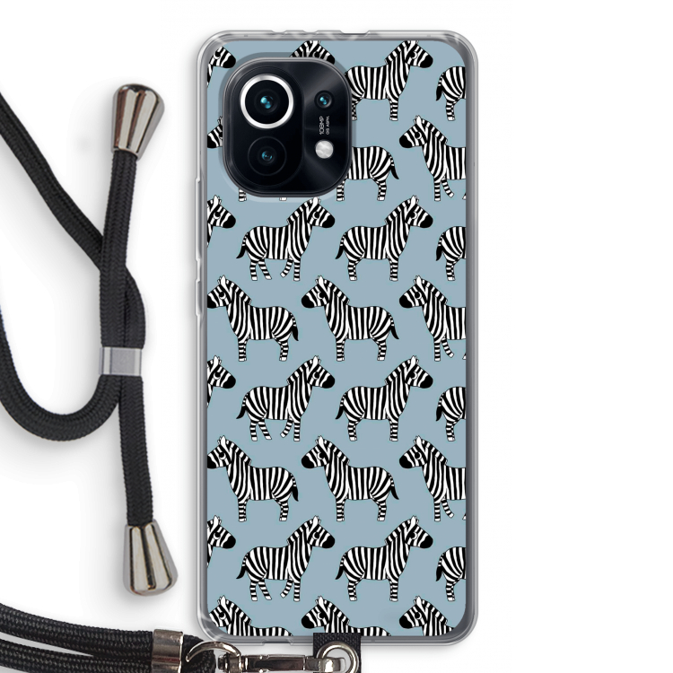Zebra: Xiaomi Mi 11 Transparant Hoesje met koord