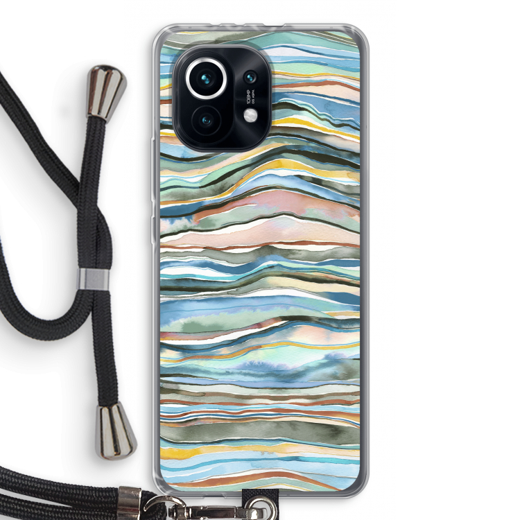 Watercolor Agate: Xiaomi Mi 11 Transparant Hoesje met koord
