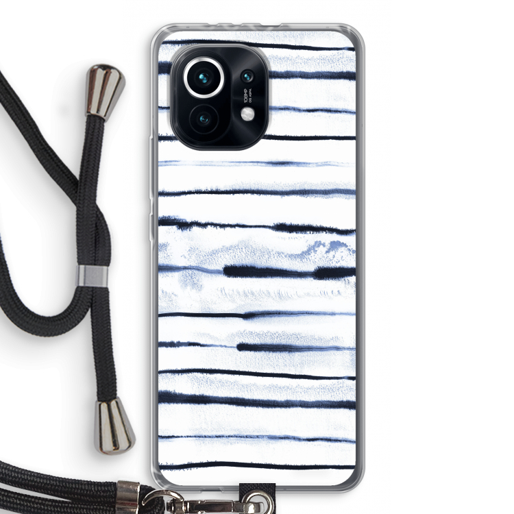 Ink Stripes: Xiaomi Mi 11 Transparant Hoesje met koord