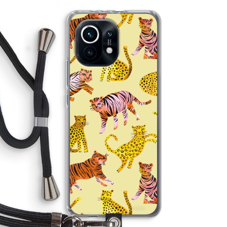 Cute Tigers and Leopards: Xiaomi Mi 11 Transparant Hoesje met koord