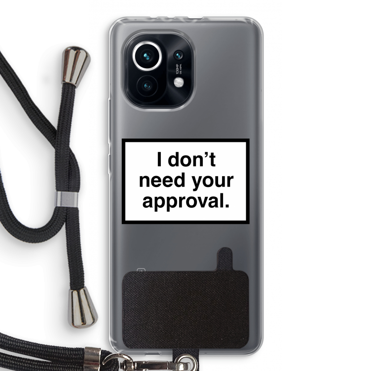 Don't need approval: Xiaomi Mi 11 Transparant Hoesje met koord