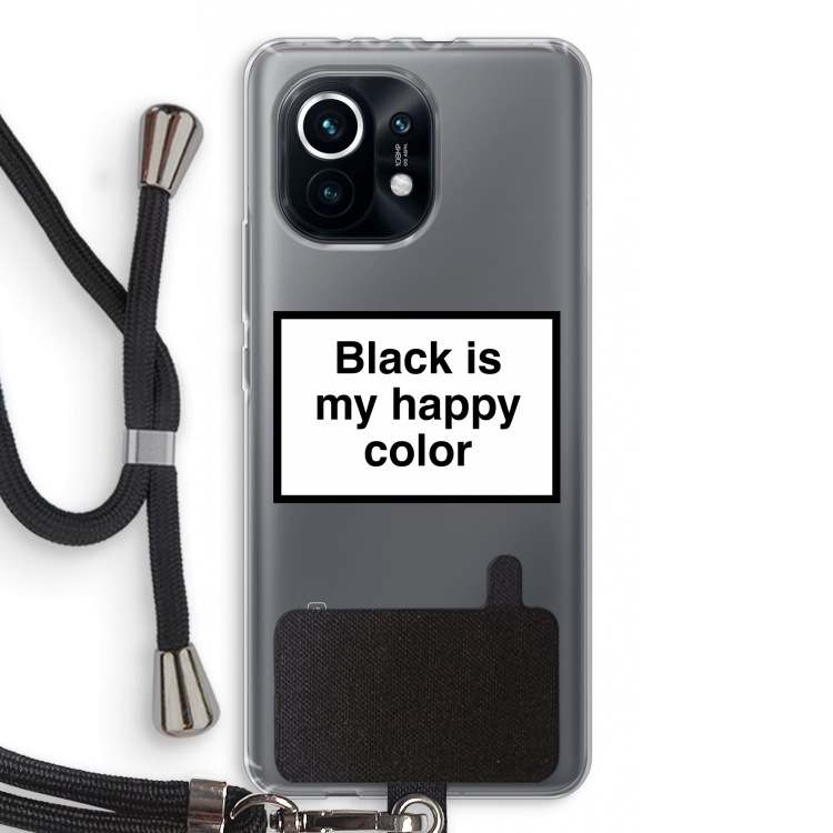 Black is my happy color: Xiaomi Mi 11 Transparant Hoesje met koord