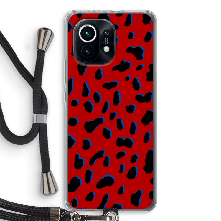 Red Leopard: Xiaomi Mi 11 Transparant Hoesje met koord