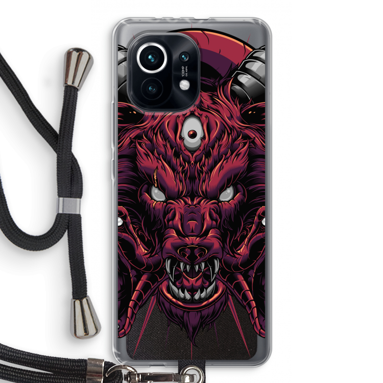 Hell Hound and Serpents: Xiaomi Mi 11 Transparant Hoesje met koord