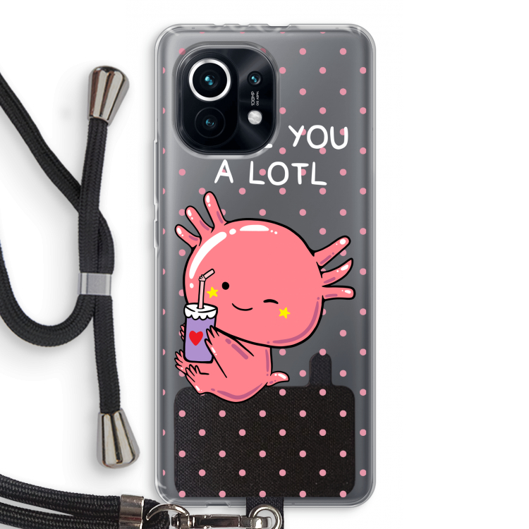 Love You A Lotl: Xiaomi Mi 11 Transparant Hoesje met koord