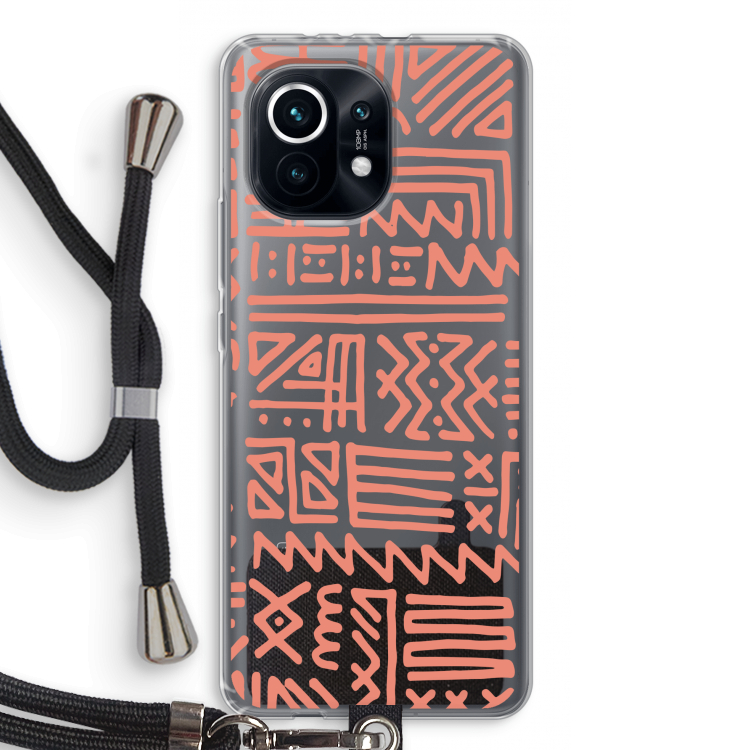 Marrakech Pink: Xiaomi Mi 11 Transparant Hoesje met koord