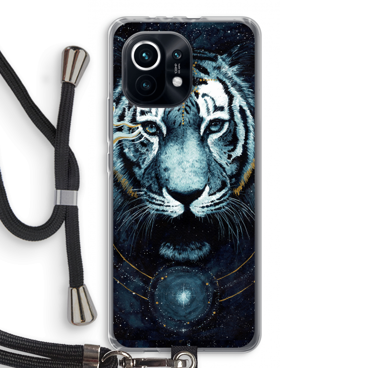 Darkness Tiger: Xiaomi Mi 11 Transparant Hoesje met koord