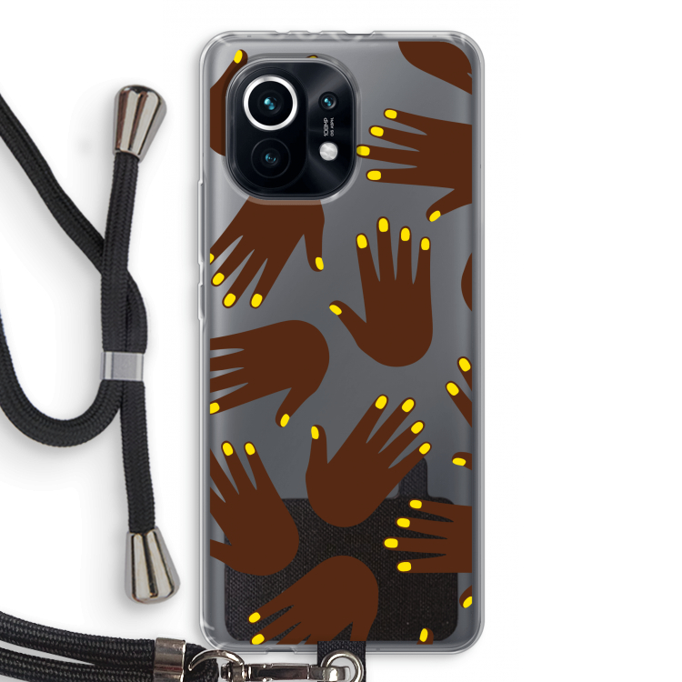 Hands dark: Xiaomi Mi 11 Transparant Hoesje met koord