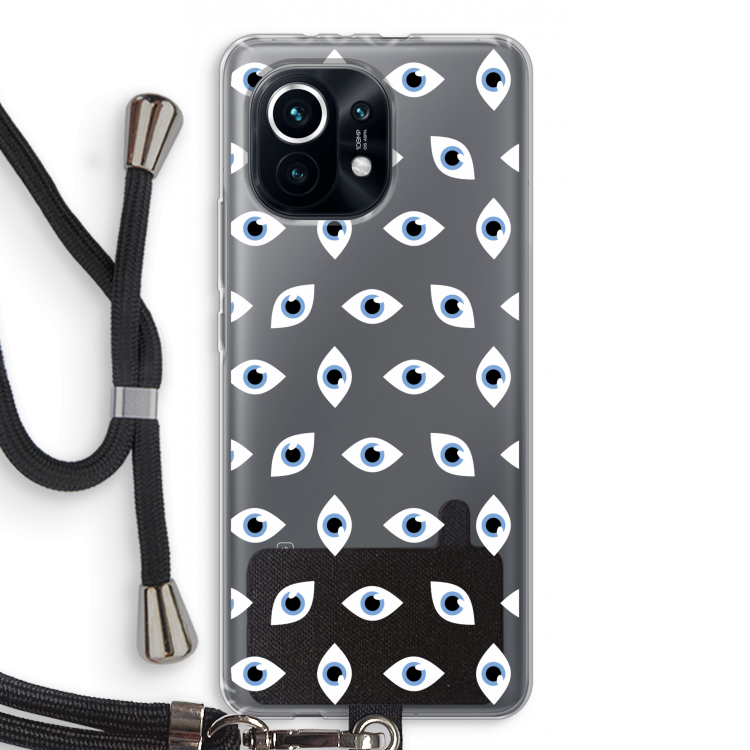 Eyes pattern: Xiaomi Mi 11 Transparant Hoesje met koord