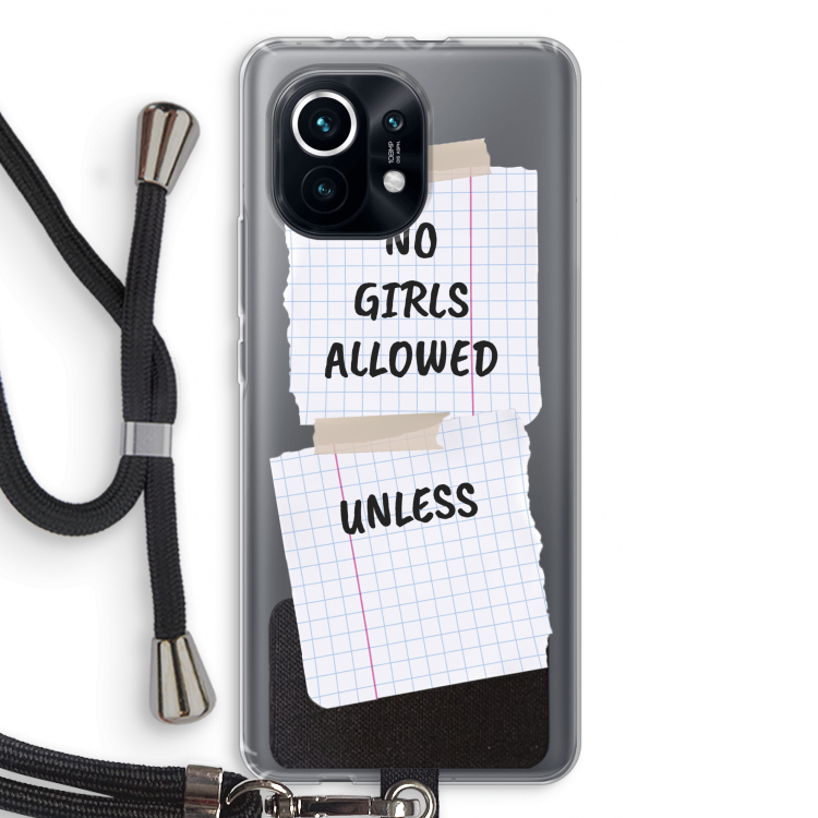 No Girls Allowed Unless: Xiaomi Mi 11 Transparant Hoesje met koord