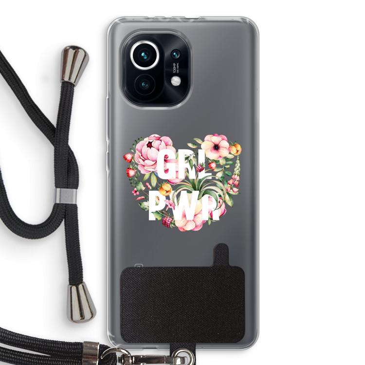 GRL PWR Flower: Xiaomi Mi 11 Transparant Hoesje met koord