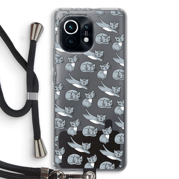 Poezen: Xiaomi Mi 11 Transparant Hoesje met koord