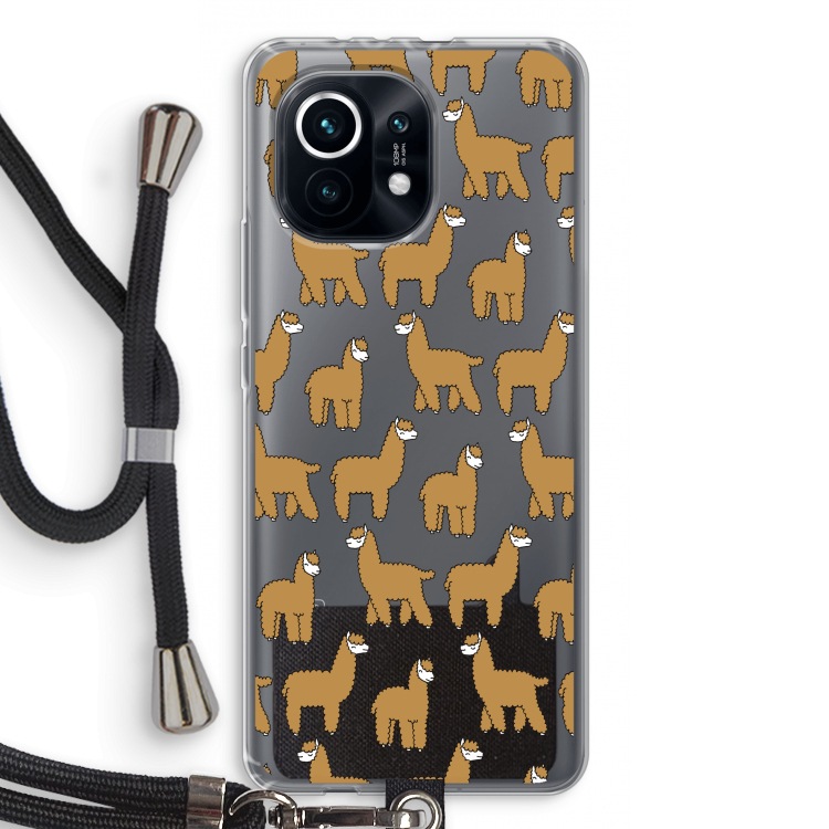 Alpacas: Xiaomi Mi 11 Transparant Hoesje met koord