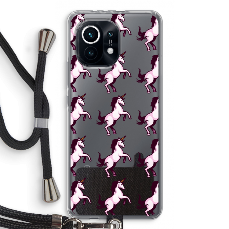 Musketon Unicorn: Xiaomi Mi 11 Transparant Hoesje met koord